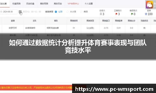 如何通过数据统计分析提升体育赛事表现与团队竞技水平